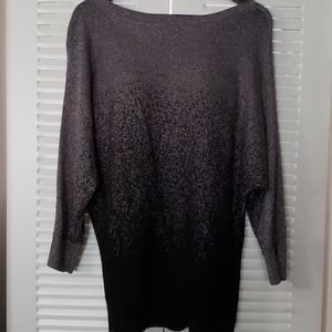 Dolman glittering grey & black blouse